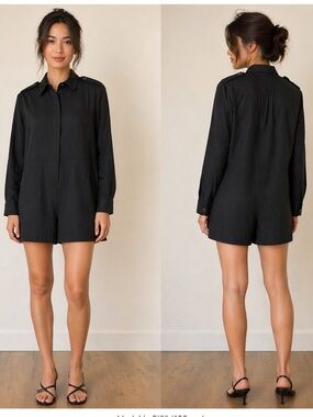 The Kooples Long-Sleeve Shirt Romper